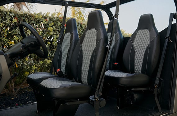 GEM electric vehicle with comfortable seating