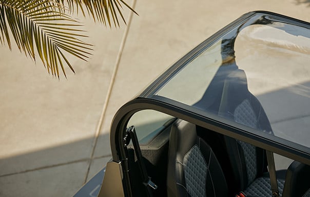 GEM electric vehicle with panoramic sky roof