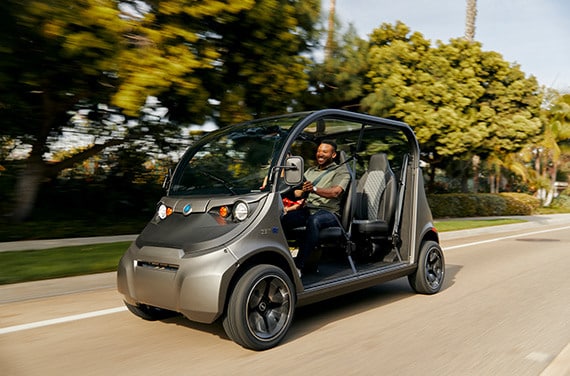 GEM electric vehicle with street-legal features